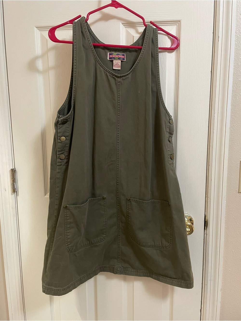 Northcrest Olive Green Overall Dress